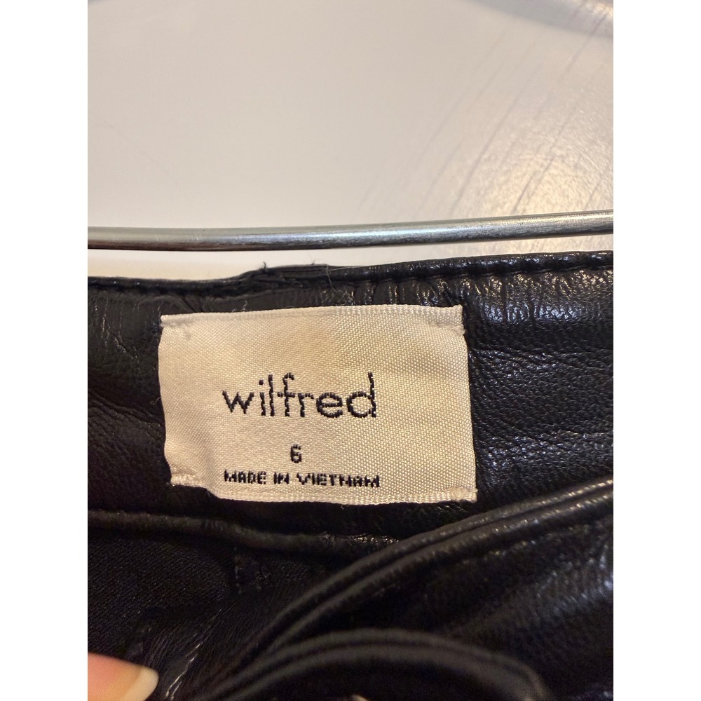 Wilfred Melina Pants Women Size 6 Black Excellent Vegan Leather High Waist‎ - Picture 2 of 6
